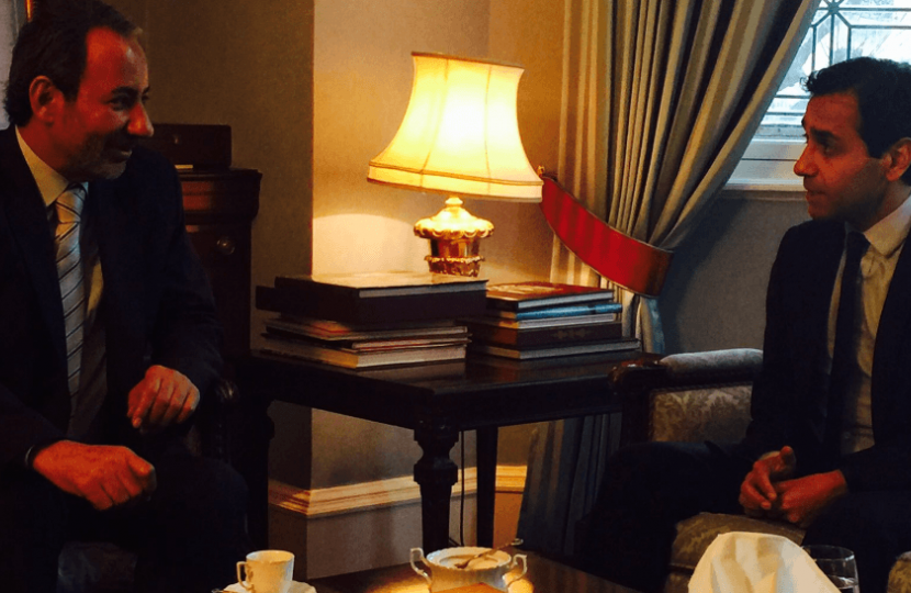 Rehman with the Oman Ambassador