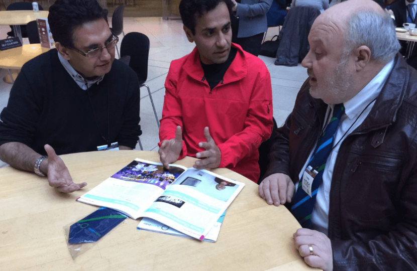 Rehman with Ted and Kripen from the British Polio Fellowship