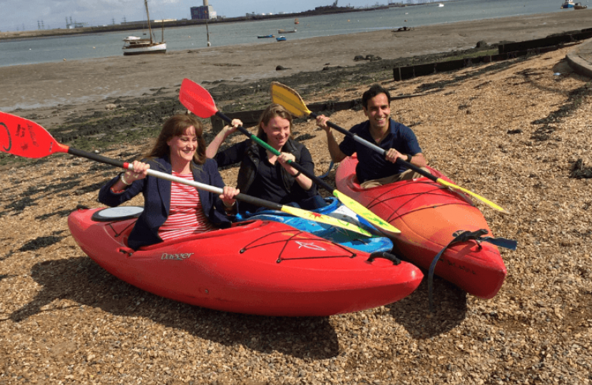 Rehman and fellow MPs in Kayaks
