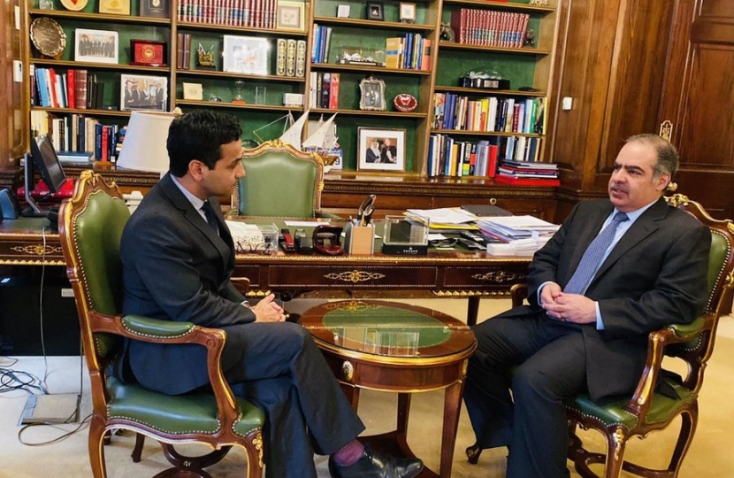 Rehman with the Ambassador of Bahrain