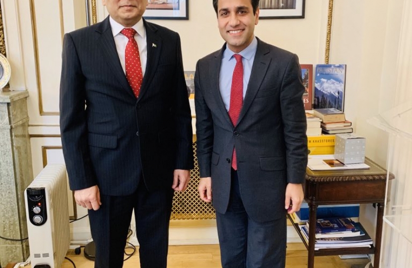 Rehman with the Pakistan High Commissioner