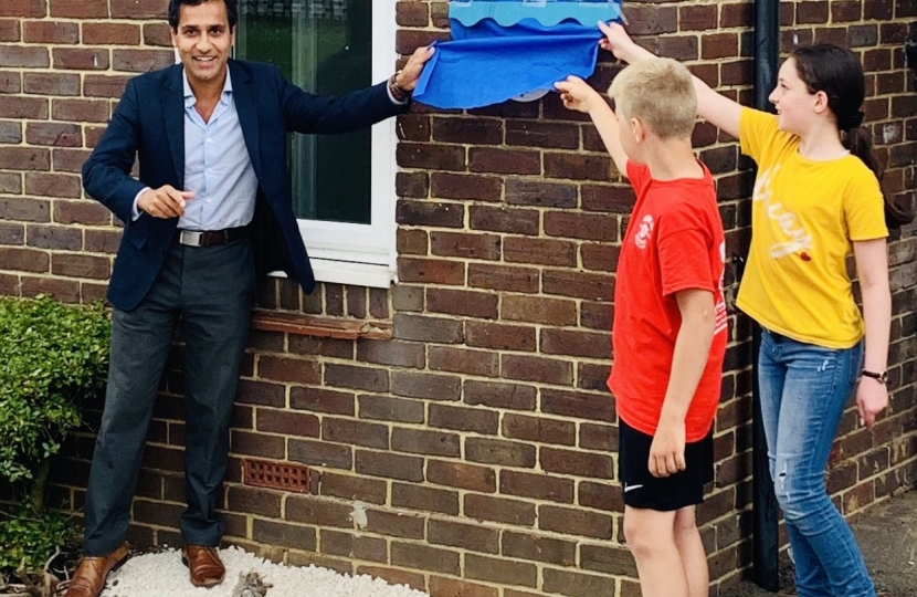 Rehman with pupils at Twydall Primary School
