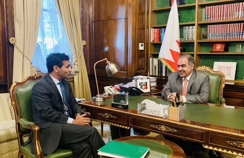 Rehman with the Bahrain Ambassador