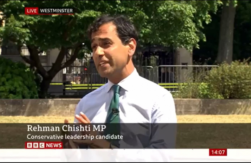 Rehman being interviewed by the BBC