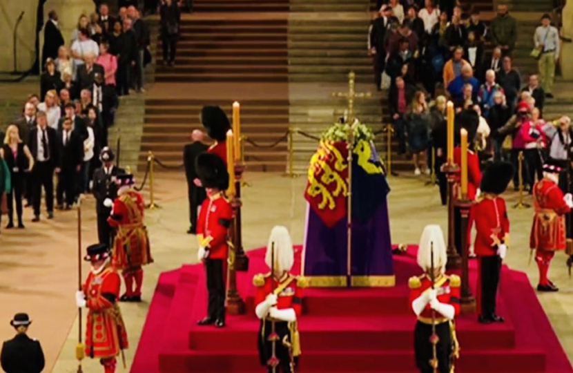 Picture of Westminster Hall during the lying in state