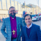 Rehman with Reverend Saju