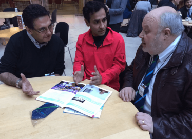 Rehman with Ted and Kripen from the British Polio Fellowship