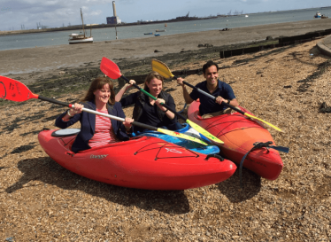 Rehman and fellow MPs in Kayaks