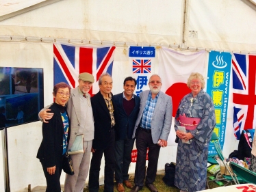 Rehman with local residents at the Will Adams festival