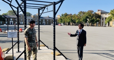 Rehman with Brigadier Rowell at Brompton Barracks