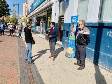 Rehman with constituents at the street surgery