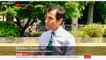 Rehman being interviewed by the BBC