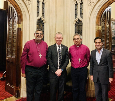 Rehman with Nigel Evans MP, Archbishop Ian Ernest & Archbishop James Wong