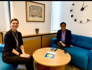 Rehman with Professor Karen Cox