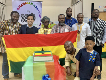 Rehman with community members of the Ghanaian Association
