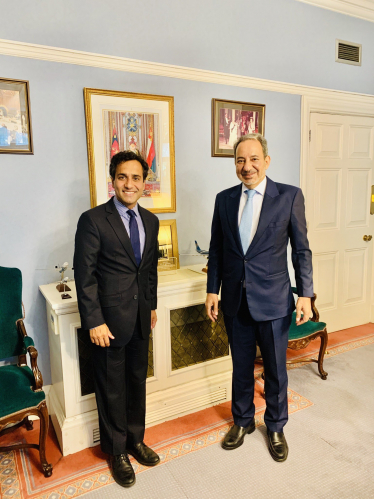 Rehman with the Oman Ambassador
